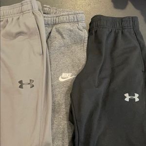 3 pairs boys size M jogging pants. Nike/UA